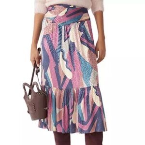 Ba&Sh Wei Skirt Colorful Abstract Midi Skirt